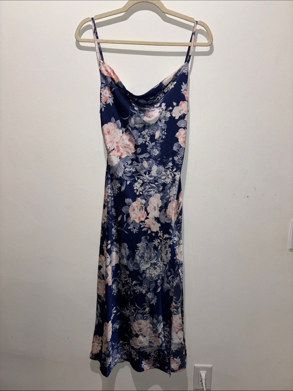 NEW Hello Molly Navy Floral Slip Dress with Pink Blooms